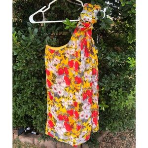 Floral One Shoulder Bubble Dress